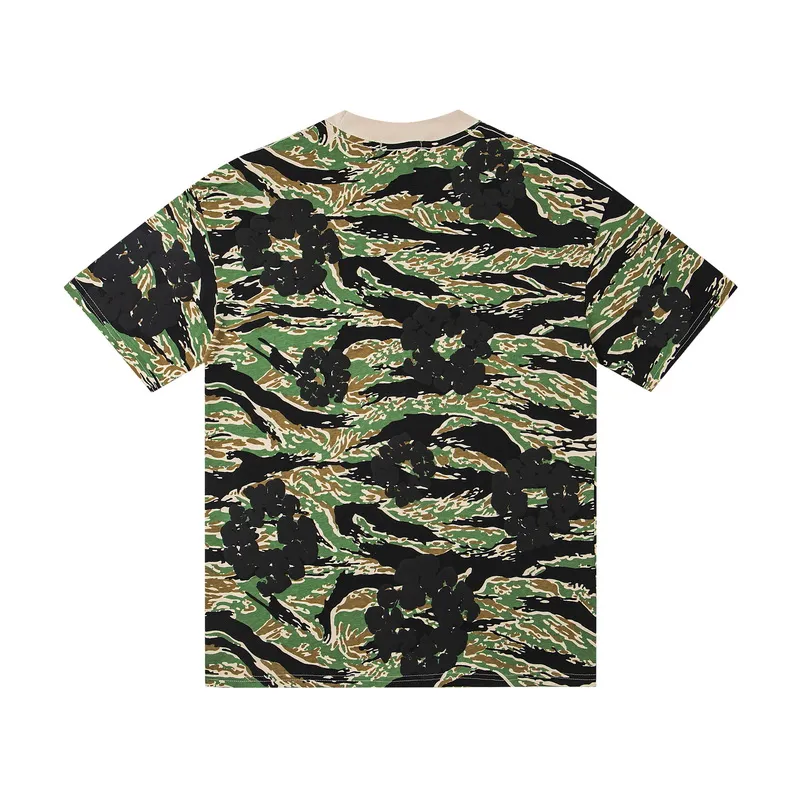 D316# ​​Top P132 D317# Pants P136 DENIM TEARS Kapok European and American fashion brand high quality correct version foam flocking camouflage printed short-sleeved suit Color Camouflage blue Camouflage powder Camouflage gray Camouflage apricot Camouflage green Size S-XL